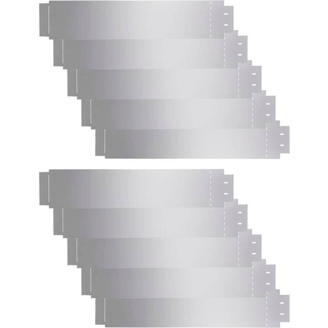 vidaXL Lawn Fence 10 pcs Galvanised Steel 100x20 cm - Silver