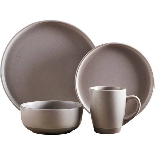 Avena 16 Piece Dinnerware Set, Service for 4 - Grey (16)