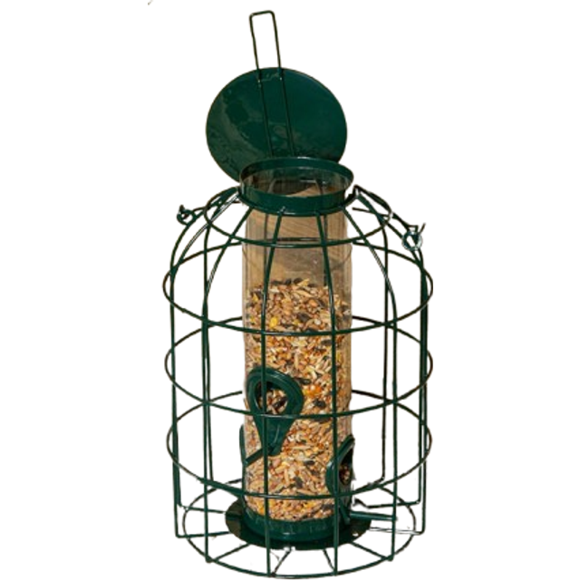 Samuel Alexander Metal Hanging Bird Seed Feeder with Squirrel Guard