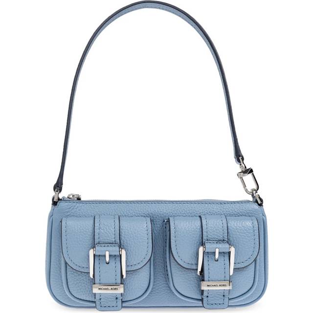 MK Zoe Small Pebbled Leather Pochette - Blue - Michael Kors - ONE SIZE