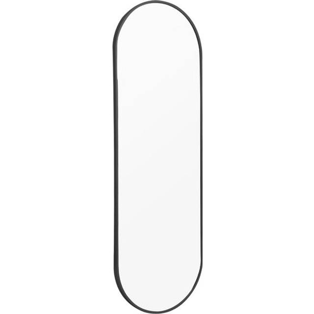 (Black) Modern Oval Metal Full Length Wall Mirror 40cm W x 120cm H