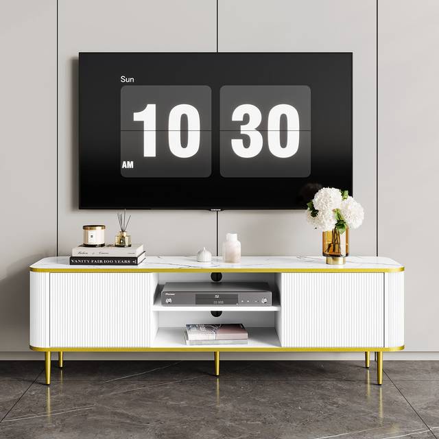 Almarene Unfinished TV Stand for TVs up to 60" - White (60&#34;)