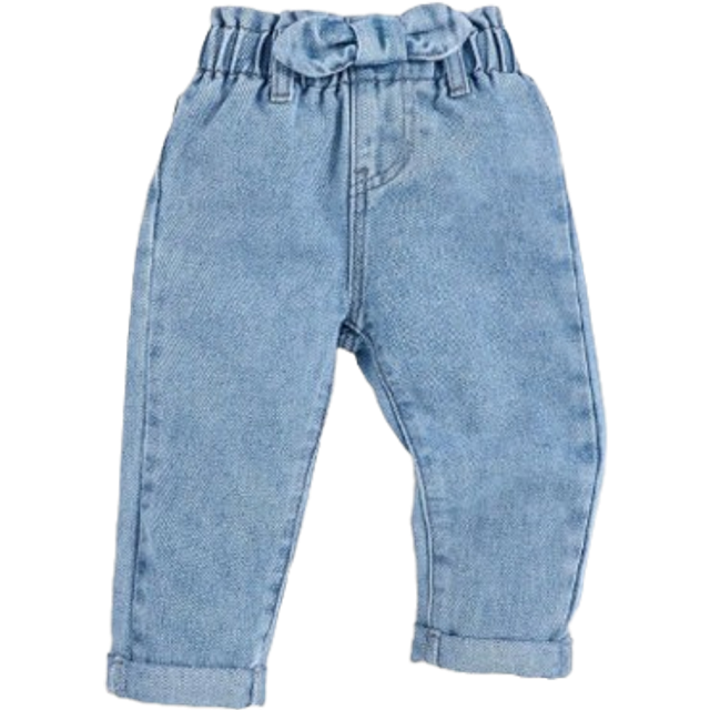 SHEIN Baby Girl Elastic Waist Denim Pants