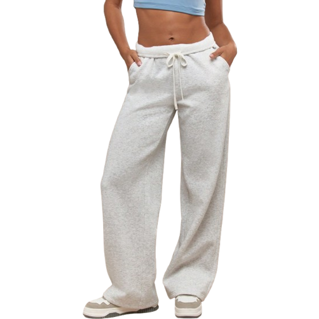 MISSGUIDED Athletic Jogger Sweatpants Wide Leg Fleece Pants With Side Pockets Loungewear Workout Casual Fall Winter Apparel