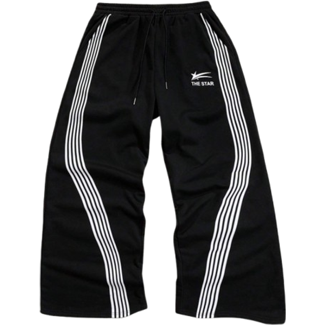 Manfinity Loose Fit Men Slogan Graphic Print Drawstring Waist Sweatpants Vacation Baggy Drawstring Sweatpants, For Husband, Boyfriend Gifts
