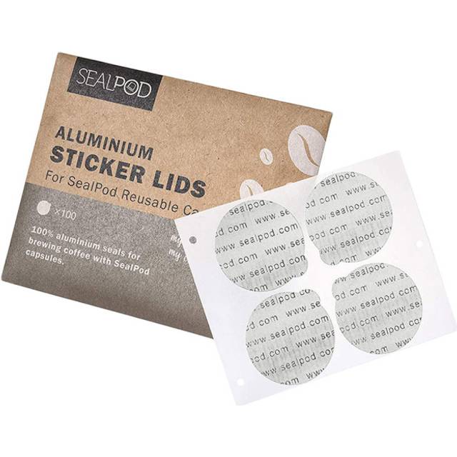 Aluminium sticker lids for reusable capsules Sealpod Nespresso, 100 pcs.