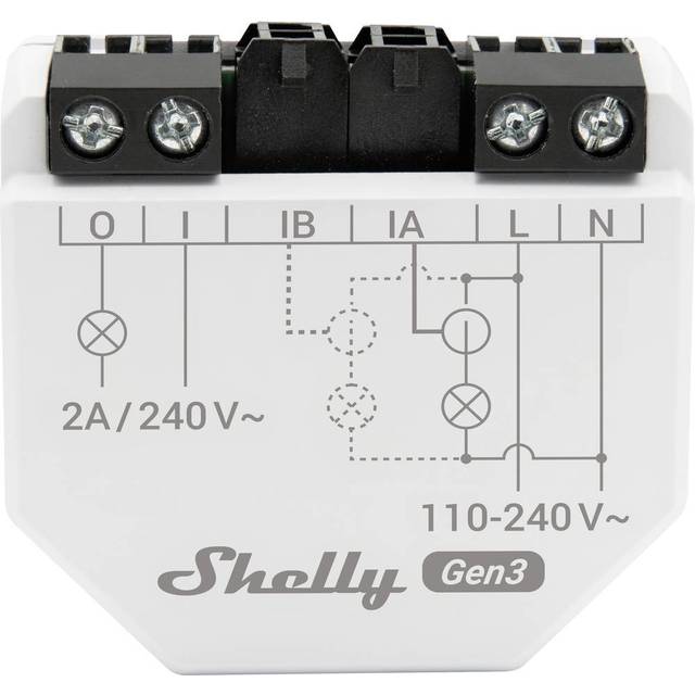 Shelly EM Gen3 + 50A Strömtång – Enfas Elmätare med 2 kanaler, Wi-Fi 2,4 GHz, Strömbrytare, Datalagring, Schemaläggning, Fjärrstyrning via app, Kompatibel med Alexa & Google Home