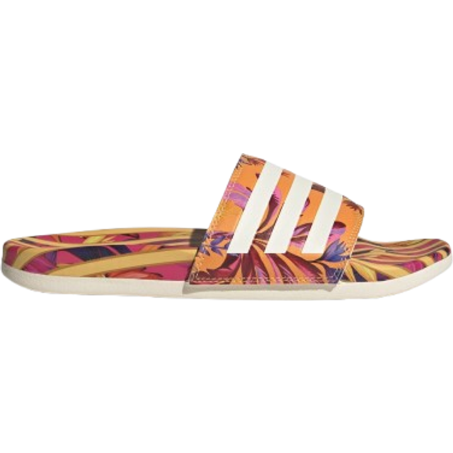 adidas Women's Adilette Comfort Slide Sandal, Bright Orange/Off White/Off White, 11
