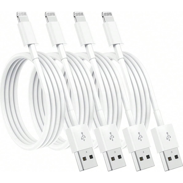 SHEIN 1-4 Packs Apple Charging Cables 3.3ft, Compatible With IPhone Chargers Cable, USB To Lightning Fast Compatible With IPhone Charging Cord Compatible Wi
