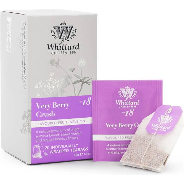 Peach Raspberry & Rose Infusion 20 Individually Wrapped Teabags - Whittard - Red