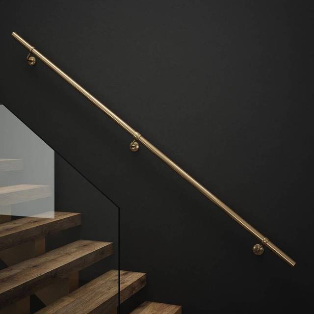Rothley Antique Brass Stair Handrail Kit 2.4m - Gold