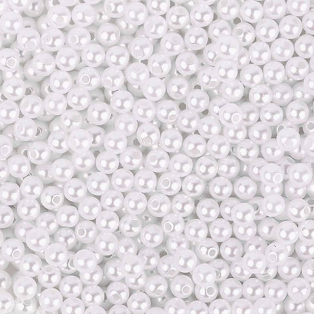 SHEIN 500pcs 4/6/8/10/12mm White Pearl Craft Beads Loose Faux Pearls With Holes For Jewelry Making Faux Small Tiny Faux Pearl Beads For Bracelet Necklace DI