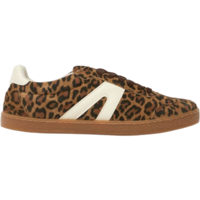 schuh Marnie Suede Gum Sole Trainer Trainers in Beige & Brown