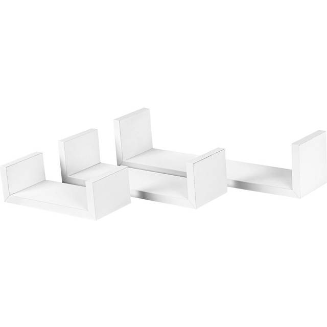 Set of 3 Harbour Housewares Half Box Shelves - White