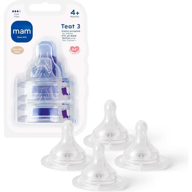 MAM Skinsoft Fast Flow Teat, Pack of 4
