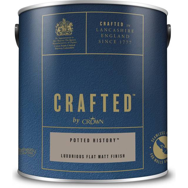 Crown Crafted Walls & Wood Potted History Luxurious Flat Matt Paint 2.5L - Brown