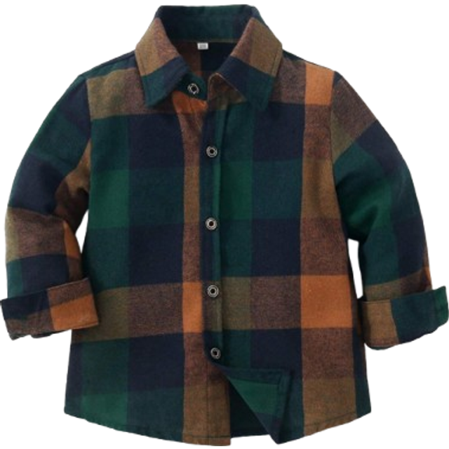 SHEIN Young Boy Plaid Print Shirt