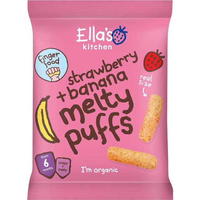 Ella's Kitchen Strawberry & Banana Melty Puffs - 20g