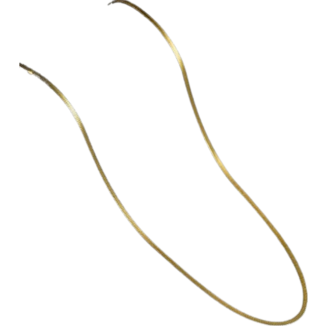 SHEIN 1pc Dainty Thin Gold Color Herringbone Necklace, Simple Stainless Steel Chain Necklaces For Women