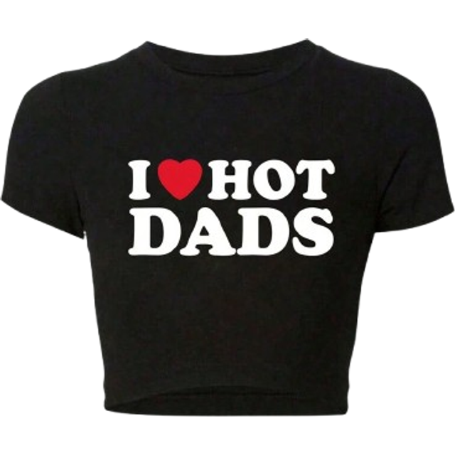 INAWLY Casual Short-Sleeved T-Shirt With Heart Image, Alphabet Print And High Waist Design For Women Summer I Love HOT DADS Graphic Tees Women Tops