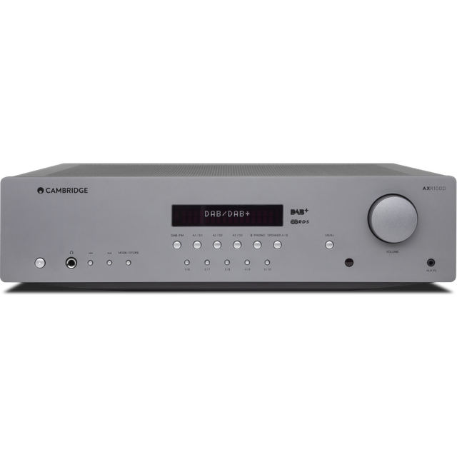 Cambridge Audio AXR100D - 100 Watt separat HiFi-stereoåterförstärkare med inbyggt phono-steg DAB/FM-radio och Bluetooth 5.0 - Lunar Grey