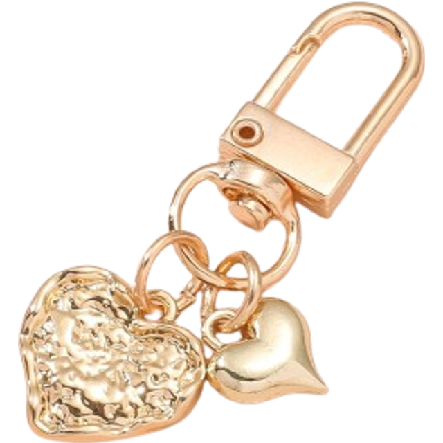 1 st unisex guld-tone legering hjärtformade nyckelring hänge. Bästa presenten till vänner för hängande väska och handväska Tack presenter Lärartillbeh