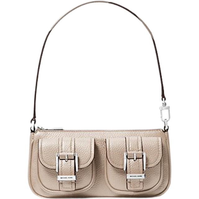 MK Zoe Small Pebbled Leather Pochette - Natural - Michael Kors - ONE SIZE