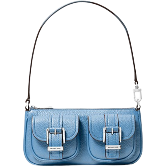 MK Zoe Small Pebbled Leather Pochette - Blue - Michael Kors - ONE SIZE