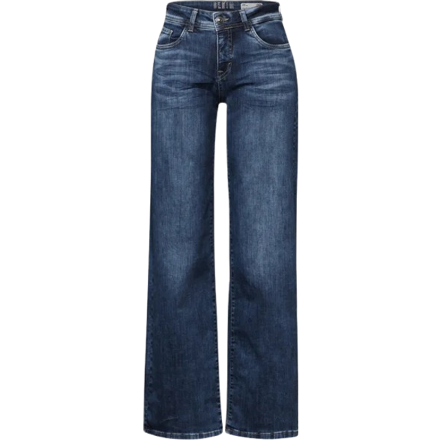 Street One dam breda ben jeans, Mörkblå tvättad, 27W / 28L