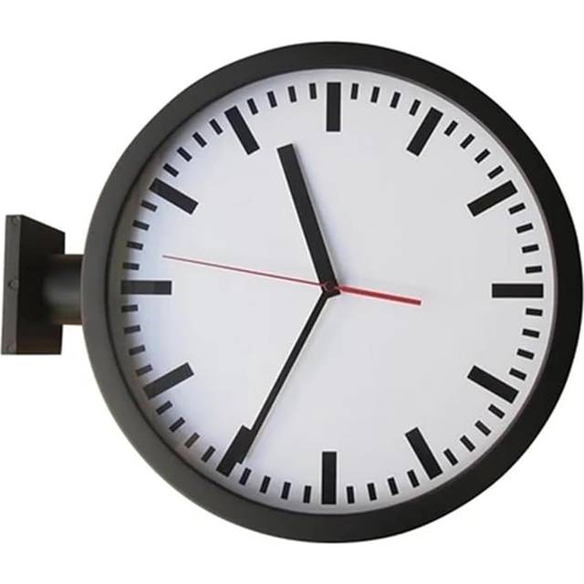 Väggklocka Modern konst Väggklocka Dubbelsidig klocka Stor metallväggklocka Heminredning Väggklocka Dubbelsidig Office Mute Digital klocka Vägg Kök Sovrumsklockor, Stil 4 15 tum