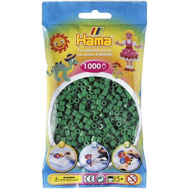 Hama midi 1000 grön no.10 – mellanstora pärlor som är Ø5 mm - Grön