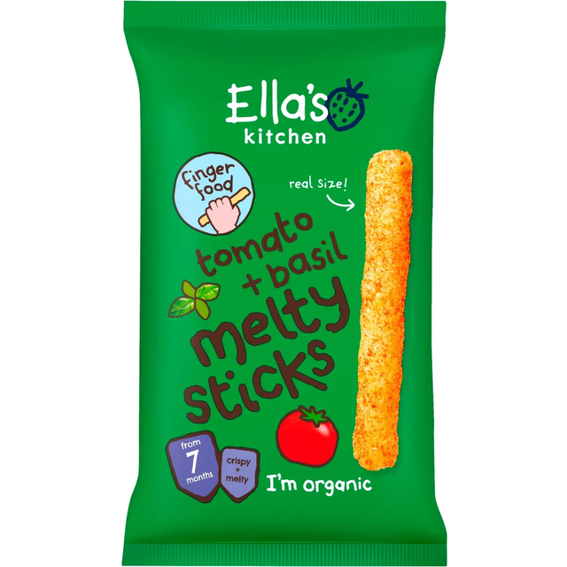 Ella's Kitchen Organic Tomato and Basil Melty Sticks Baby Snack 7+ Months