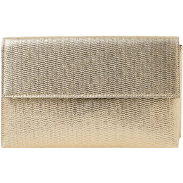 Metallic Fold-over Clutch Bag Gold - Accessorize - One Size