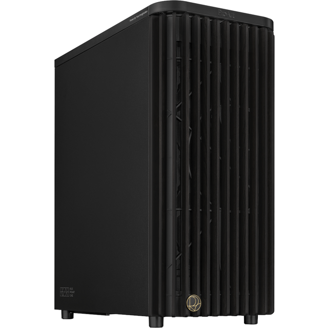 ASUS ProArt PA401 Wood Edition, PC ATX-chassi för medeltorn, frontpanel i trä, metallsidopanel, 2 x 160 mm fläktar med ringblad, knapplås