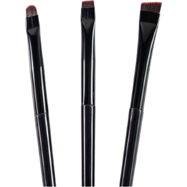 SHEIN 3pcs/Set Makeup Brushes Including Angled Eyeliner Brush, Eyebrow Brush, Ultra-Thin Eyeshadow Brush