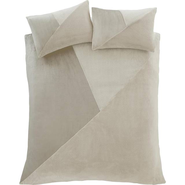 Cosy Larsson Geo Fleece Duvet Cover Set - Beige (Single Duvet Cover + 1 Standard Pillowcase)