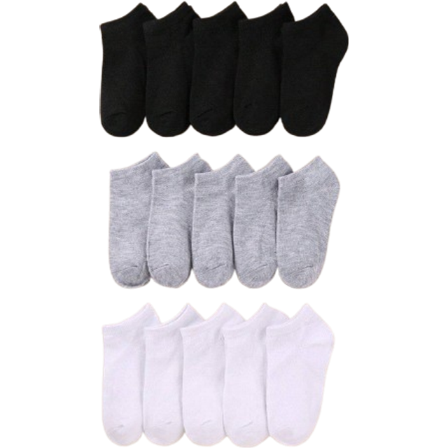 SHEIN 15 Pairs Toddler Ankle Socks Low Cut Kids Half Cushion Socks Low Rise Ankle Socks For Boys And Girls Toddle Low Cut Ankle Socks For Kids Boys And Girl