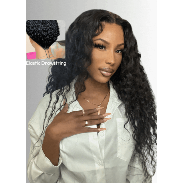 UNice Bye-Bye Knots Wig 7x5 Pre Cut Lace Water Wave Flexible Cap Size Drawstring Wig