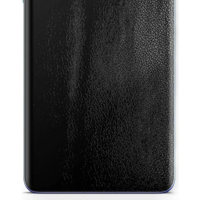 apgo Protective Skin Sticker for the back compatible with Sharp Aquos V7 Plus, Wrap Film, Foil, Vinyl - Pattern Black Leather