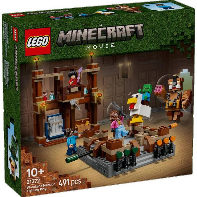 LEGO Minecraft Skogsherrgårdens stridsring, Byggleksak med zombiefigur och Storsvinet, Byggset med herrgård för barn, Dataspelsbyggset med vapen och brygder, Present till pojkar och flickor 21272