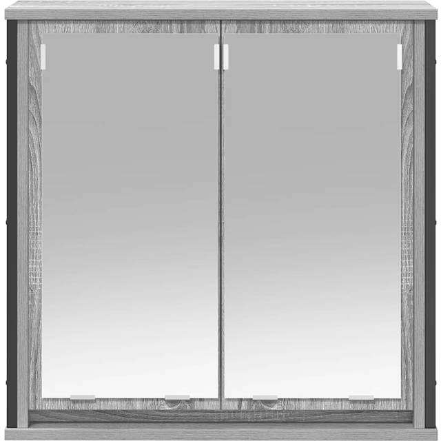 vidaXL Bathroom Wall Cabinet with Mirror Grey Sonoma 60x21x60 cm