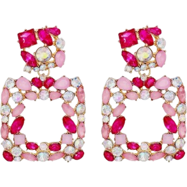 juran 1pair Luxury Zinc Alloy Rhinestone Drop Earrings For Women For Daily Decoration