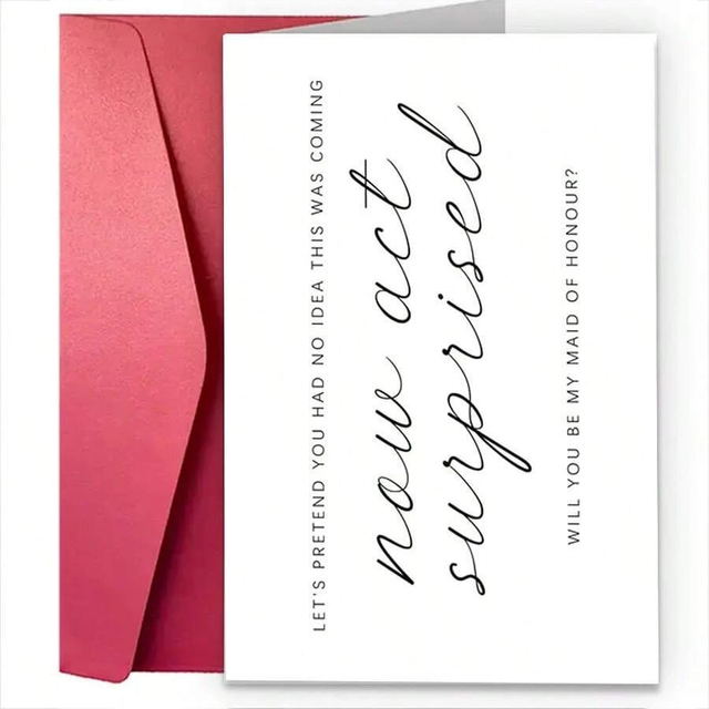 SHEIN 1pc Will You Be My Maid Of Honor? Bridesmaid Wedding Cards, Bridesmaid Wedding Proposal Cards, Surprise Wedding Proposal Cards, Perfect Creative Produ