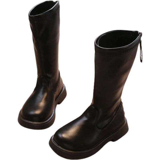SHEIN Girls Knee-High Boots 2024 Autumn Winter New Arrival British Style Fashion Children Long Boots Teenage Princess Knight Boots School Cute Baby High Tub