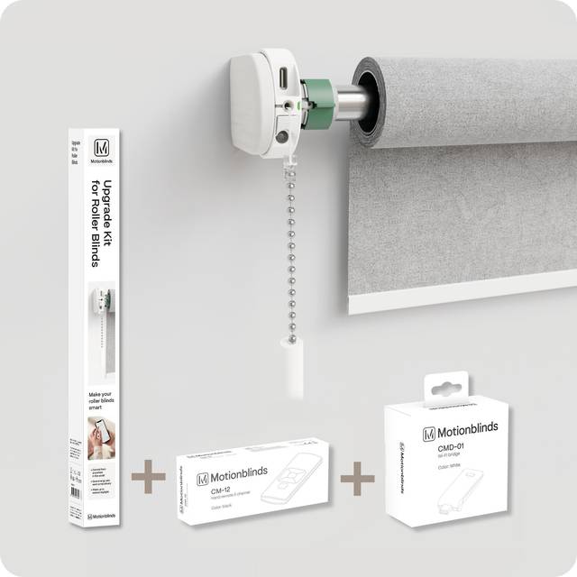 MotionBlinds Uppgraderingspaket – Startpaket med motor, bridge och fjärrkontroll