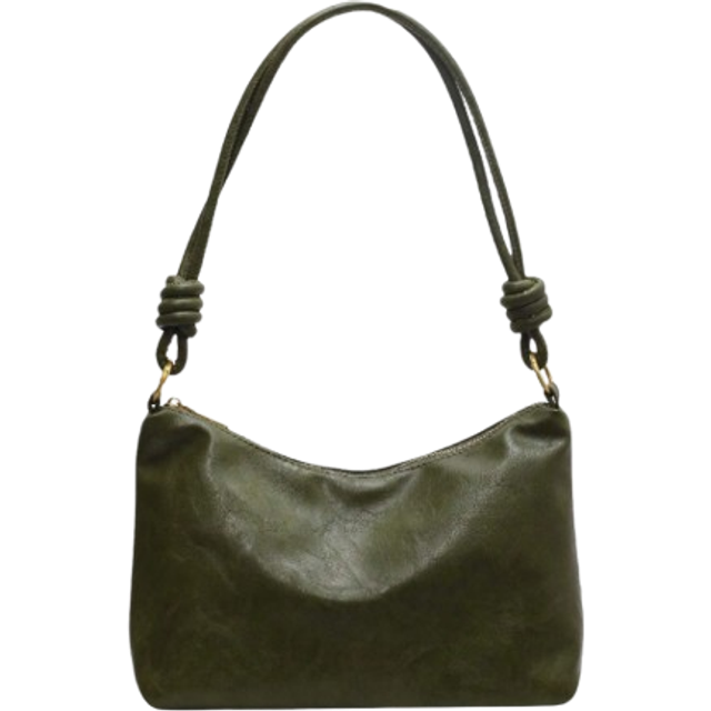 Medium Hobo Bag Mörkgrön Minimalistiskt topphandtag för daglig vintage Mjuk Crossbody-väska Retro PU Axelväska Dammode Handväska Tote Handväska (En-Storlek)