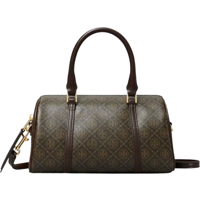 Tory Burch T Monogram Coated Canvas Petite Barrel Bag