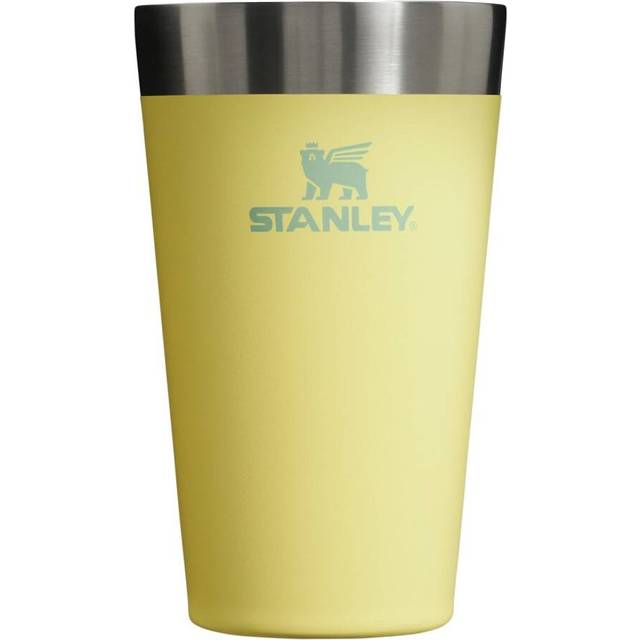 Stanley Adventure Inulsated Stacking Beer Pint Glass  Stainless Steel Double Wall Rugged Metal Drinking Tumbler  16 Oz  Pomelo