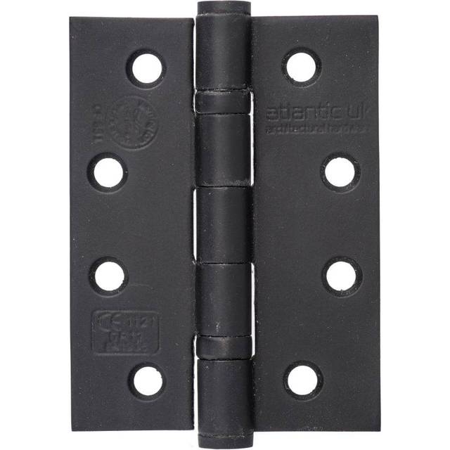 Atlantic UK 102mm (4&quot;) CE13 Fire Rated Ball Bearing Hinge Pair - Matt Black (180939)
