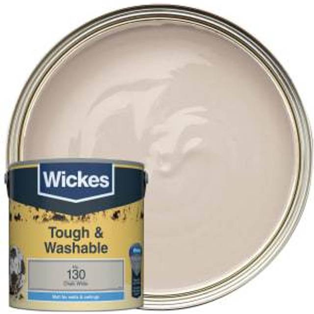 Wickes Tough & Washable Matt Emulsion Paint - Chalk White No.130 - 2.5L